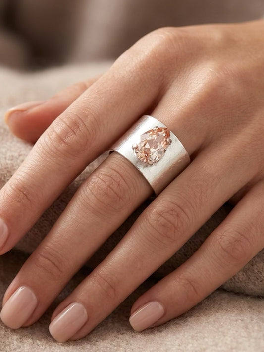 Bred ring med Aurea-kristall